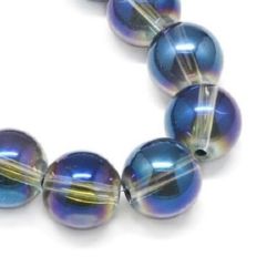 Transparent glass beads strands for DIY necklaces, bracelets and garment accessories 8 mm hole 1 mm galvanized ~ 93 pieces