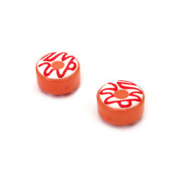 Lampwork Glass Beads – Donut Shape, 15x10 mm, Hole: 1.5 mm,  Handmade - 2 pieces