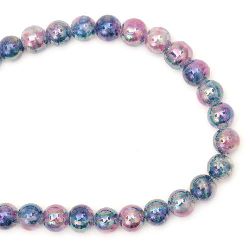 Not Available Online. You can also buy at EM ART stores and at +359 884 000 893 String beads glass, glossy ball 12 mm hole 1.5 mm with spray painted blue rainbow ~ 70 pieces