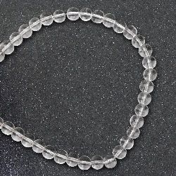 Glass Beads Strand, Round, Transparent, 6mm, hole 0.5mm, ~52 pcs