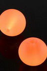 Наниз мъниста стъкло топче 8 мм дупка 1.3~1.6 мм прозрачно матирано оранжево ~80 см ~105 броя