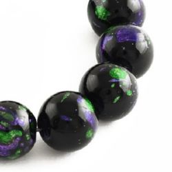 Not Available Online. You can also buy at EM ART stores and at +359 884 000 893 Painted glass beads strands, ball form for jewelry making, DIY home decor projects 8 mm hole 1 mm ~ 104 pieces