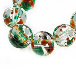 Naziz margele sticlă bila 8 mm gaură 1 mm transparent multicolor ~ 104 bucăți