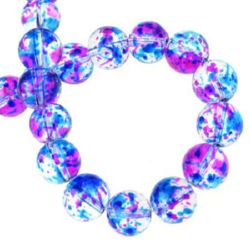 Naziz margele sticlă bila 10 mm gaură 1 mm transparent multicolor ~ 82 bucăți