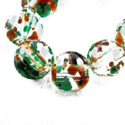 Naziz margele sticlă bila 10 mm gaură 1 mm transparent multicolor ~ 82 bucăți
