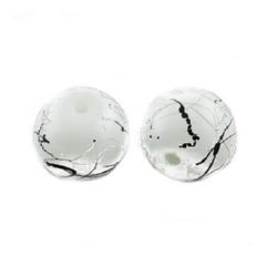 Not Available Online. You can also buy at EM ART stores and at +359 884 000 893 Dyed glass round beads strands for jewelry making, DIY fringes of beads 16mm hole 1.3~1.6mm white and black ~80 cm ~ 50 pieces