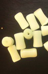 margele cilindru din sticlă ochi pisica 10mm Alb -50g