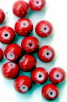 Glass Bead ball 6 mm red -50 grams