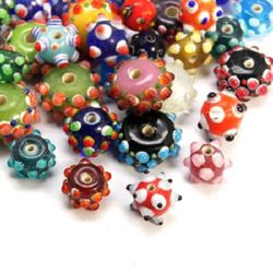 Murano glass beads 12~21x9~11 mm - MIX