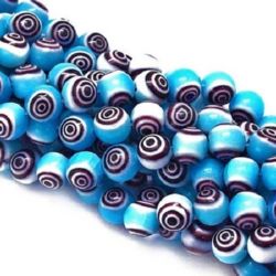 Lampwork glass beads  8 mm hole 1 mm color blue ~ 48 pieces