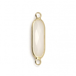Stoc epuizat. Primeste notificare pe email cand produsul revine in stoc Element de sticlă cu imitație Swarovski cu fațetă metalică cu furnir oval 28x8x5 mm roz