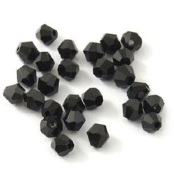 Stoc epuizat. Primeste notificare pe email cand produsul revine in stoc Margele cristal 4 mm gaură 1 mm imitație Swarovski negru -24 bucăți