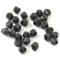 Stoc epuizat. Primeste notificare pe email cand produsul revine in stoc Perle de cristal 4 mm gaură de 1 mm imitație arc Swarovski negru -24 bucăți