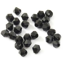 Stoc epuizat. Primeste notificare pe email cand produsul revine in stoc Margele cristal 6 mm gaură imitație 1,3 mm imitație Swarovski negru -12 bucăți