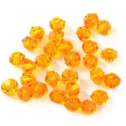 Crystal  beads, 8mm, size hole 1.3mm, Swarovski imitation, orange rainbow -12 pcs