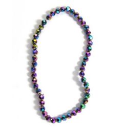 Șir de mărgele de cristal cu perete multiplu 6mm Gaura 1mm Multicolor -55 bucăți