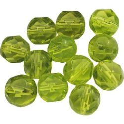 Sir de margele forma Cristal cu pereți multipli 8mm Gaură 1mm Verde -43 bucăți