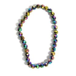 Crystal beads polyhedron 8 mm hole 1 mm multi-colored rainbow - 43 pieces