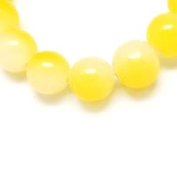 Glass round beads strands for DIY accessories 4 mm two-colored white and yellow ~ 80 cm ~ 216 pieces