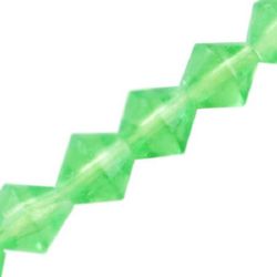 Κρυστάλλινες χάντρες  5x4 ~ 5 mm τρύπα 1 mm διαφανές πράσινο ~ 65 τεμάχια