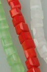 Șirag de mărgele cub de sticlă 3x3x3 mm gaură 1 mm imitație jadeită mată ASSORTE ~ 100 bucăți