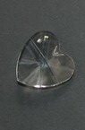 Glass Crystal Pendant in the Shape of a Heart, 28X28X13 mm Hole: 1.5 mm