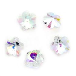 Pandantiv floare  cristal 14x13,5x7,5 orificiu 1 mm