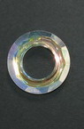 Glass pendant, crystal washer with meal base 30x7 mm hole 16 mm
