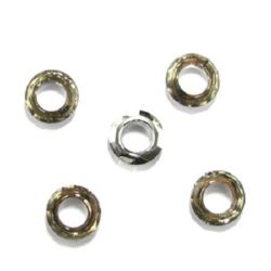 Pendant crystal washer, faceted with metal base 30x7 mm hole 16 mm