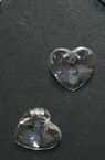 Pandantiv cristal inimă transparent 14x14x8 mm gaură 1 mm