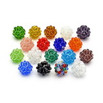 Glass round beads 14 mm with knitted effect