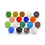 Glass round beads 22 mm with knitted effect for jewelry making