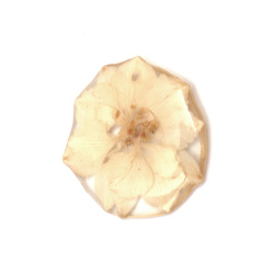 Висулка от епоксидна смола с естествено цвете 24~25x24~25x3 мм