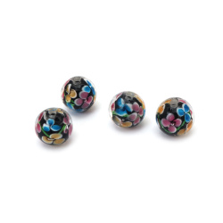 Mărgele de sticlă MURANO negre, găuri de 12 mm, 1 mm - 2 bucăți