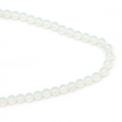 String glass beads 10 mm hole 1 mm imitation stone white ± 32 pieces