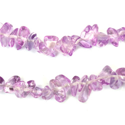 Strand of Acrylic Glass Chips, 8-12 mm, Purple-Pink, ~80 cm