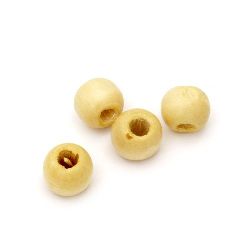 Wooden bead, ball, 9x11 mm, hole 3 mm, wood color - 50 grams ~ 144 pieces