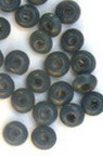 Perle de lemn, disc, albastru, 3x6mm, gaură 2mm, 50 grame
