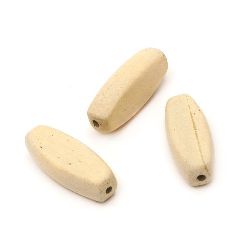 Wooden oval bead for decoration 36.5x14.5x10 mm hole 4 mm color - 2 pieces