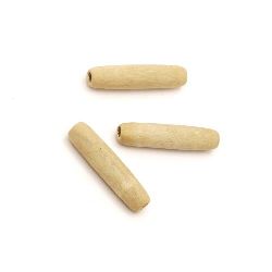 Wooden bead, oval, 32x8 mm, hole 3 mm - 10 pieces