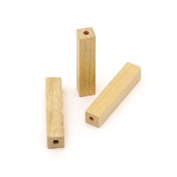 Natural Unfinished  Wooden Bead, Tetragonal Prism, For DIY Jewelry and Crafts 50x10 mm, hole 3.5 mm - 4 pieces