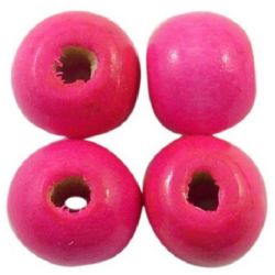 Wooden round bead for decoration 5x6 mm hole 2 mm pink -50 grams ~ 700 pieces