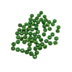Wooden round bead for decoration 4x3 mm hole 1.2 mm light green  - 20 grams ~ 785 pieces