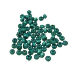 Wooden round bead for decoration 4x3 mm hole 1.2 mm turquoise - 20 grams ~ 785 pieces