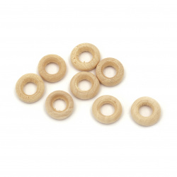 Natural Wooden Rings for DIY Crafts and Macrame, 12x4 mm, Hole: 6 mm, 50 pieces
