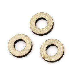 Wooden washer beads 20x3 mm hole 10 mm color wood - 20 pieces