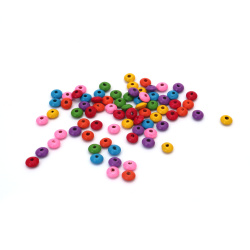 Saiba copac margele 5x10 mm gaura 3 mm culoare MIX ~270 bucati ~35 grame