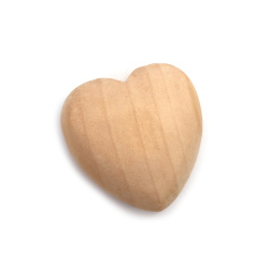 Charming Natural Wooden Heart 49x50x1.9 mm – Perfect for Crafts & Decorations
