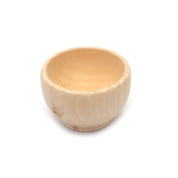 Charming Natural Wooden Decorative Bowl 39x25 mm – Perfect for Crafts & Home Decor
