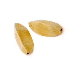 Natural Unfinished Wooden Bead for DIY Jewelry and Crafts 58x25 mm, hole 4.5 mm -  2 pieces
